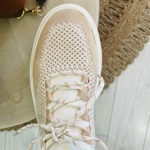 Beige knit sneakers